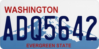 WA license plate ADQ5642