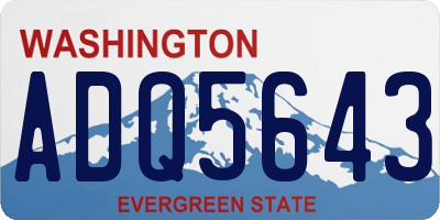 WA license plate ADQ5643