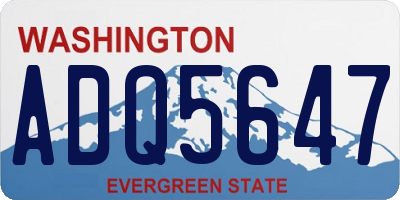 WA license plate ADQ5647