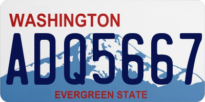 WA license plate ADQ5667