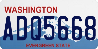 WA license plate ADQ5668