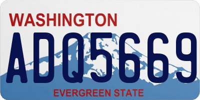 WA license plate ADQ5669