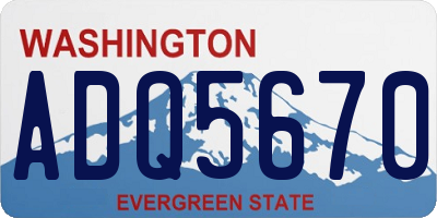 WA license plate ADQ5670