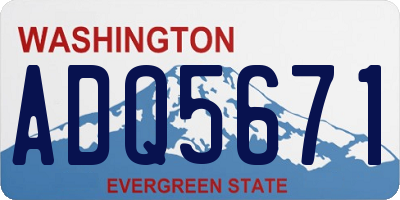 WA license plate ADQ5671