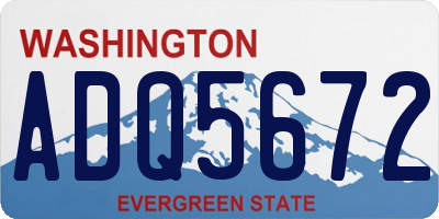 WA license plate ADQ5672