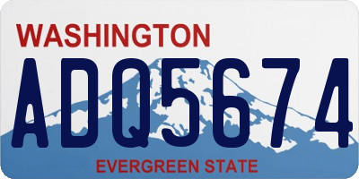 WA license plate ADQ5674