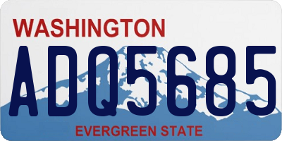 WA license plate ADQ5685