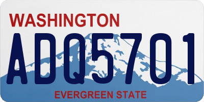 WA license plate ADQ5701
