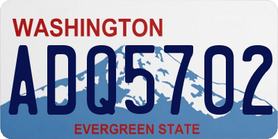 WA license plate ADQ5702