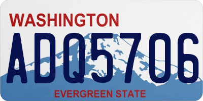 WA license plate ADQ5706