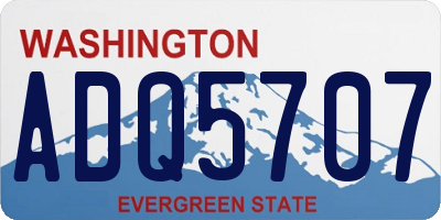 WA license plate ADQ5707