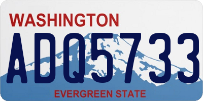 WA license plate ADQ5733