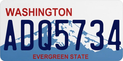 WA license plate ADQ5734