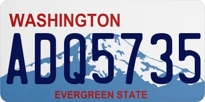 WA license plate ADQ5735