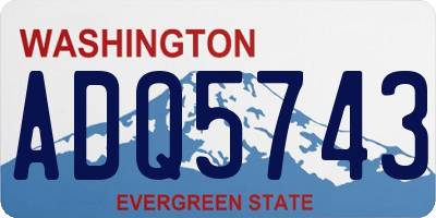 WA license plate ADQ5743