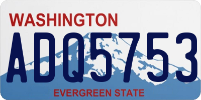 WA license plate ADQ5753
