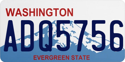 WA license plate ADQ5756