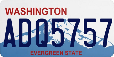 WA license plate ADQ5757