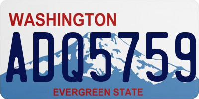 WA license plate ADQ5759