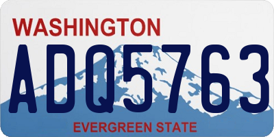 WA license plate ADQ5763