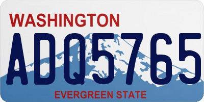 WA license plate ADQ5765