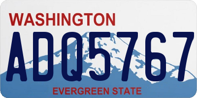 WA license plate ADQ5767