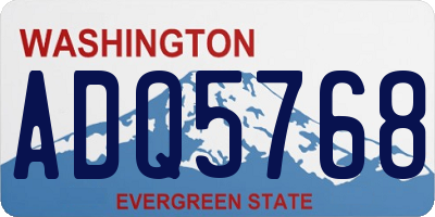 WA license plate ADQ5768