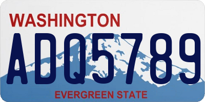WA license plate ADQ5789