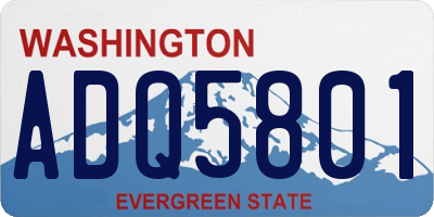 WA license plate ADQ5801