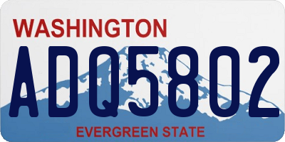 WA license plate ADQ5802