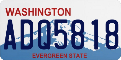 WA license plate ADQ5818