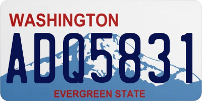 WA license plate ADQ5831
