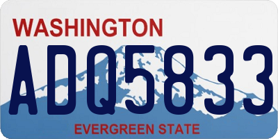 WA license plate ADQ5833