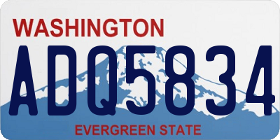 WA license plate ADQ5834