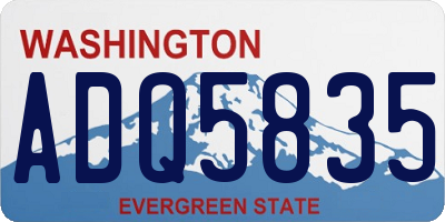 WA license plate ADQ5835