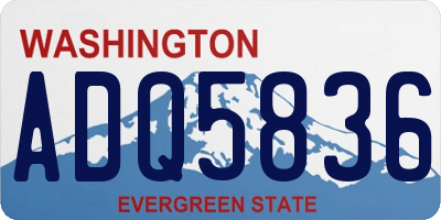 WA license plate ADQ5836