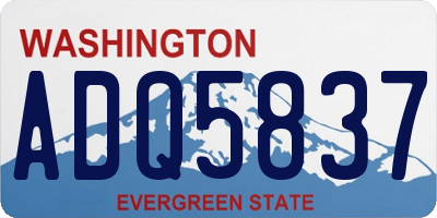WA license plate ADQ5837