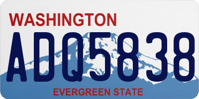 WA license plate ADQ5838