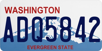 WA license plate ADQ5842