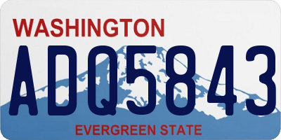 WA license plate ADQ5843