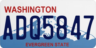 WA license plate ADQ5847