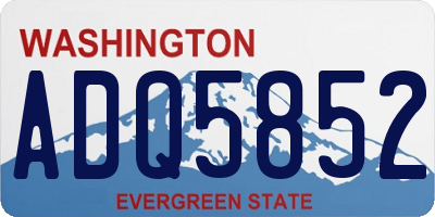 WA license plate ADQ5852