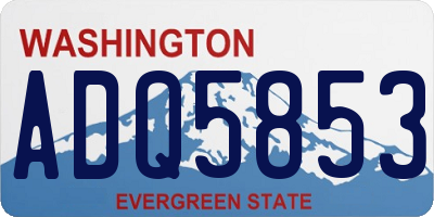 WA license plate ADQ5853