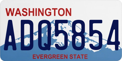 WA license plate ADQ5854