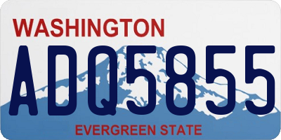 WA license plate ADQ5855