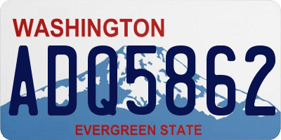 WA license plate ADQ5862