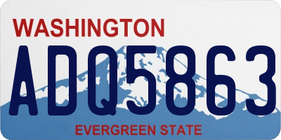 WA license plate ADQ5863