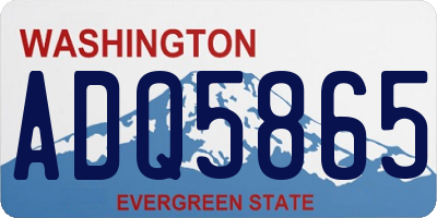 WA license plate ADQ5865