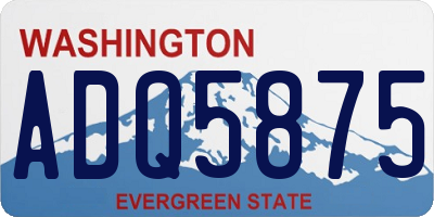 WA license plate ADQ5875