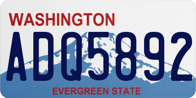 WA license plate ADQ5892